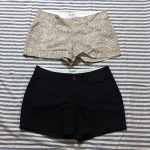 Old Navy Shorts Bundle Black and Beige Print